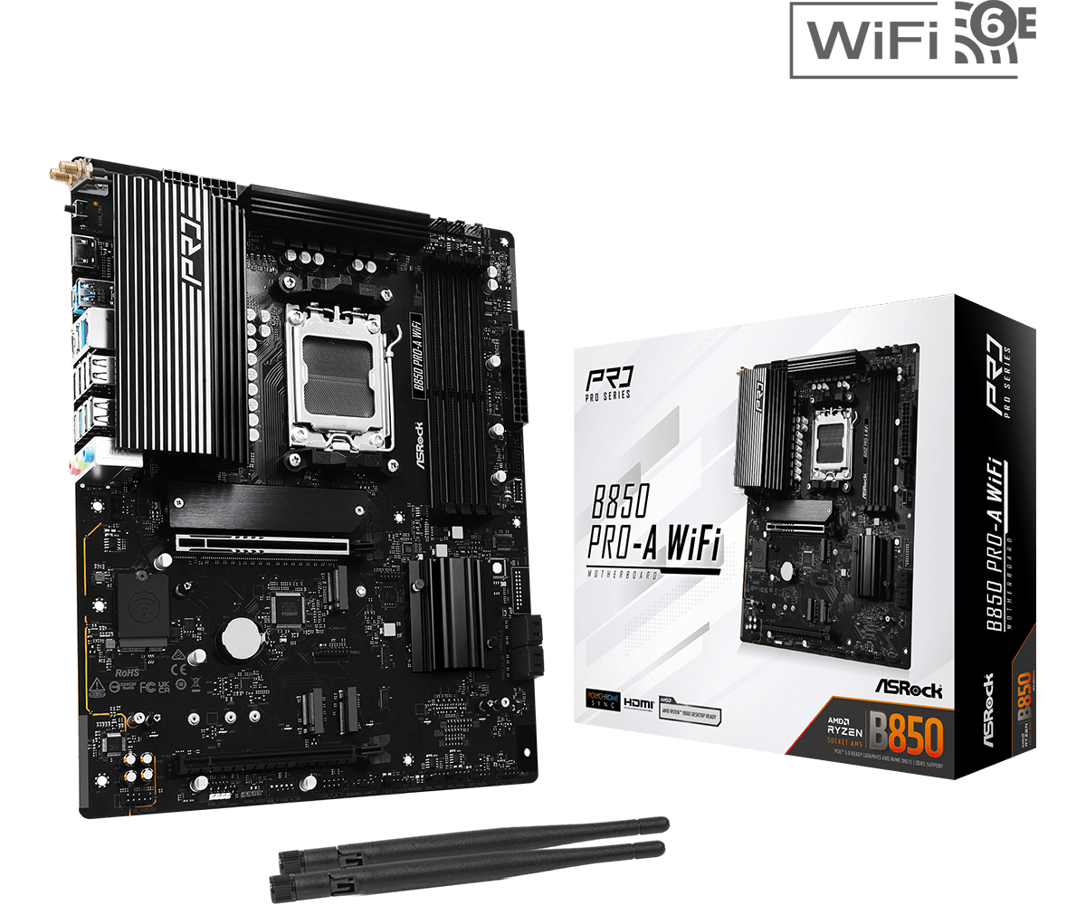 ASRock B850 Pro - A WiFi AMD Socket AM5 Motherboard | 90 - MXBQN0 - A0UAYZ - 4711581490161 - Vektra Computers LLC ASRock B850 Pro - A WiFi AMD Socket AM5 Motherboard | 90 - MXBQN0 - A0UAYZ - 4711581490161 - Vektra Computers LLC
